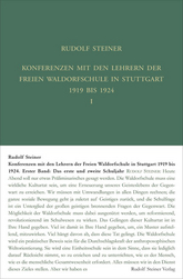 Cover für Konferenzen mit den Lehrern der Freien Waldorfschule 1919 bis 1924