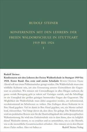 Cover für Konferenzen mit den Lehrern der Freien Waldorfschule 1919 bis 1924